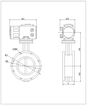 DN40 - DN1000 Elektryczny aktywator PTFE typu płaszcza dla zaworów motylkowych 1