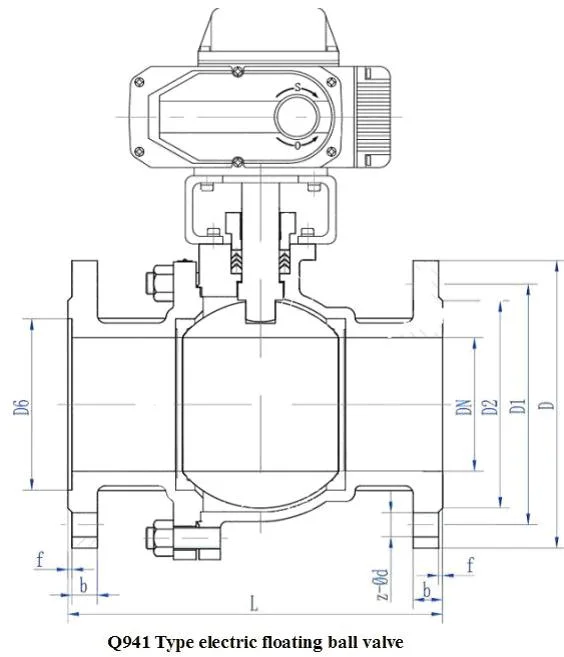 ASME Standardowy elektryczny zawór kulkowy działający 4 cali Rb Płynny zawór kulkowy CF8 1