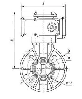 UPVC elektryczny zawór motylkowy Dn50 - Dn300 1