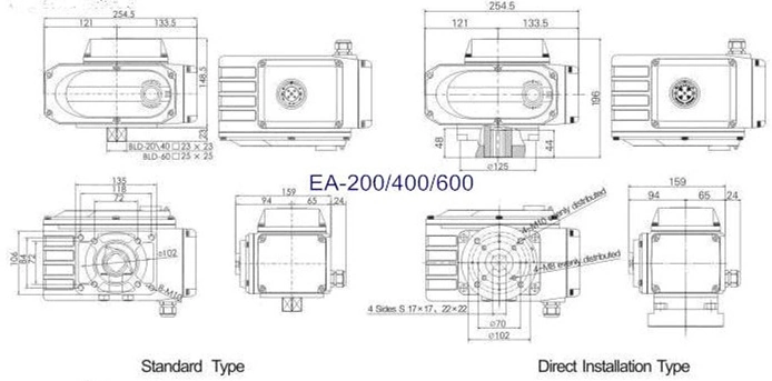200Nm - 600Nm Inteligentny elektryczny aktuator przewodów łączności zaworu kulkowego elektryczny aktuator 1