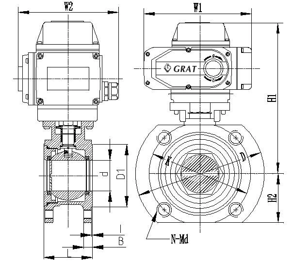 AC220V DN15-250 Małe podłączenie flanszy przepływowej 1