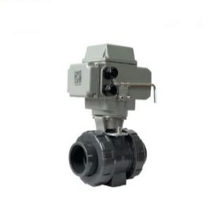 Dn32 UPVC Elektryczny zawór kulkowy IP67 AC220V DC24V Elektryczny aktuator PVC zawór kulkowy